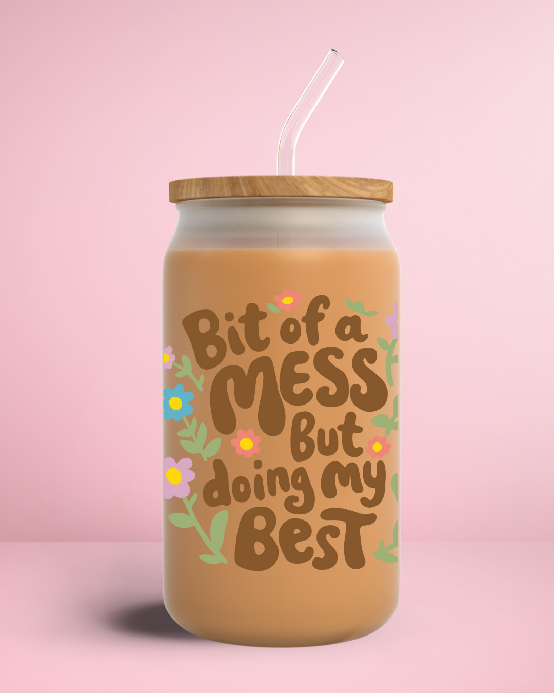 16 oz Frosted Glass Cup