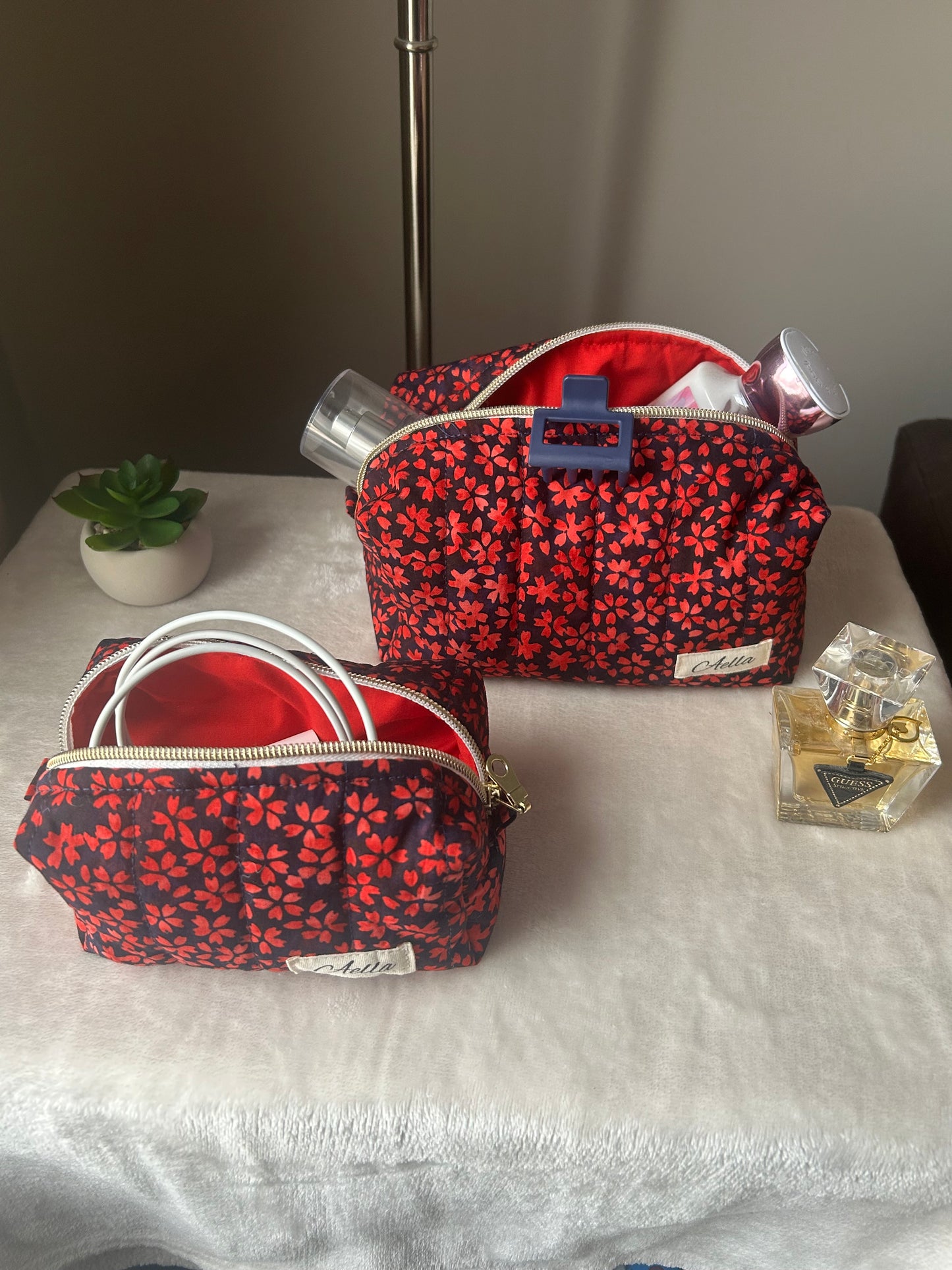 Red Daisy Makeup Bag