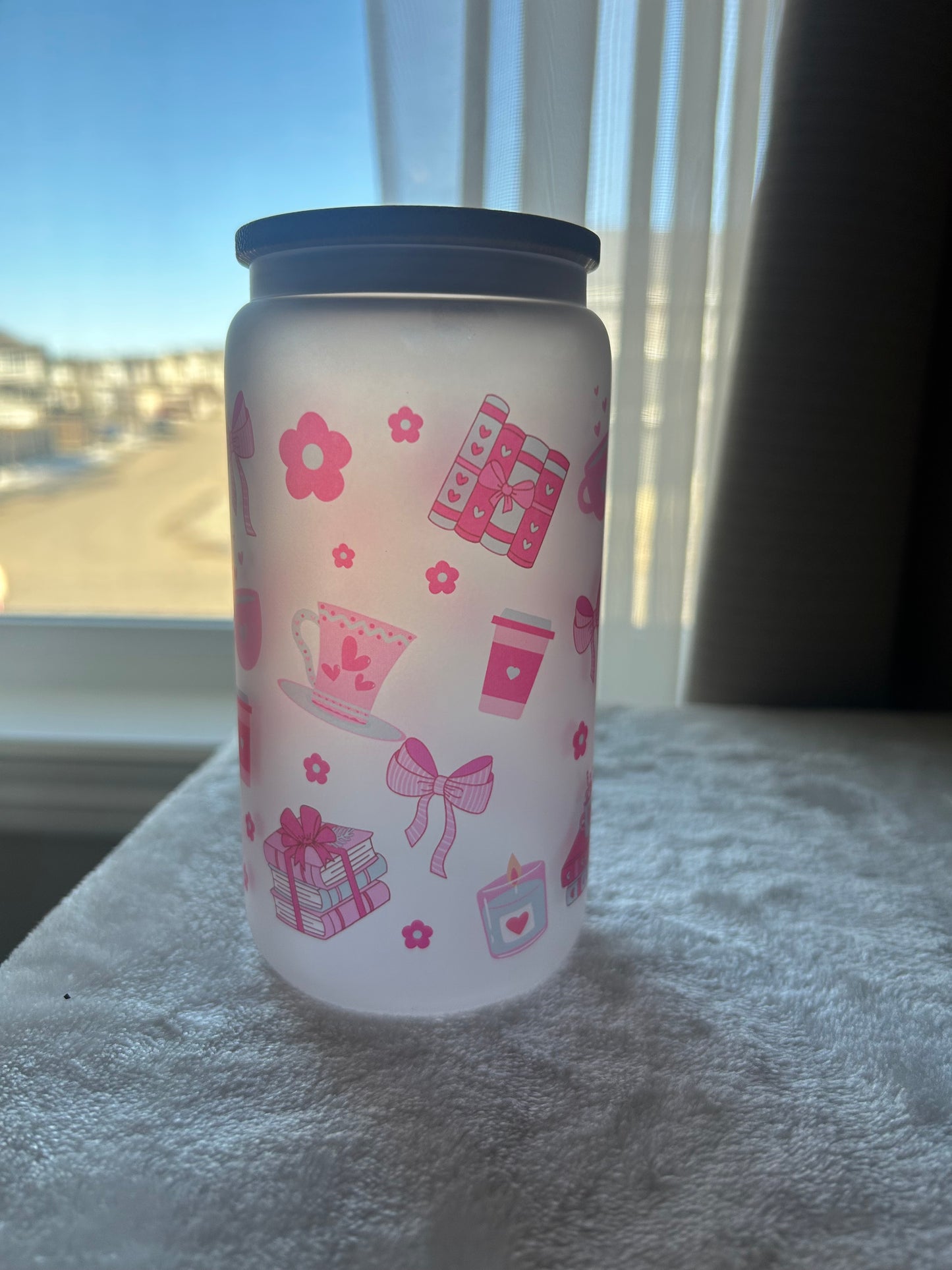 16 oz Frosted Glass Cup