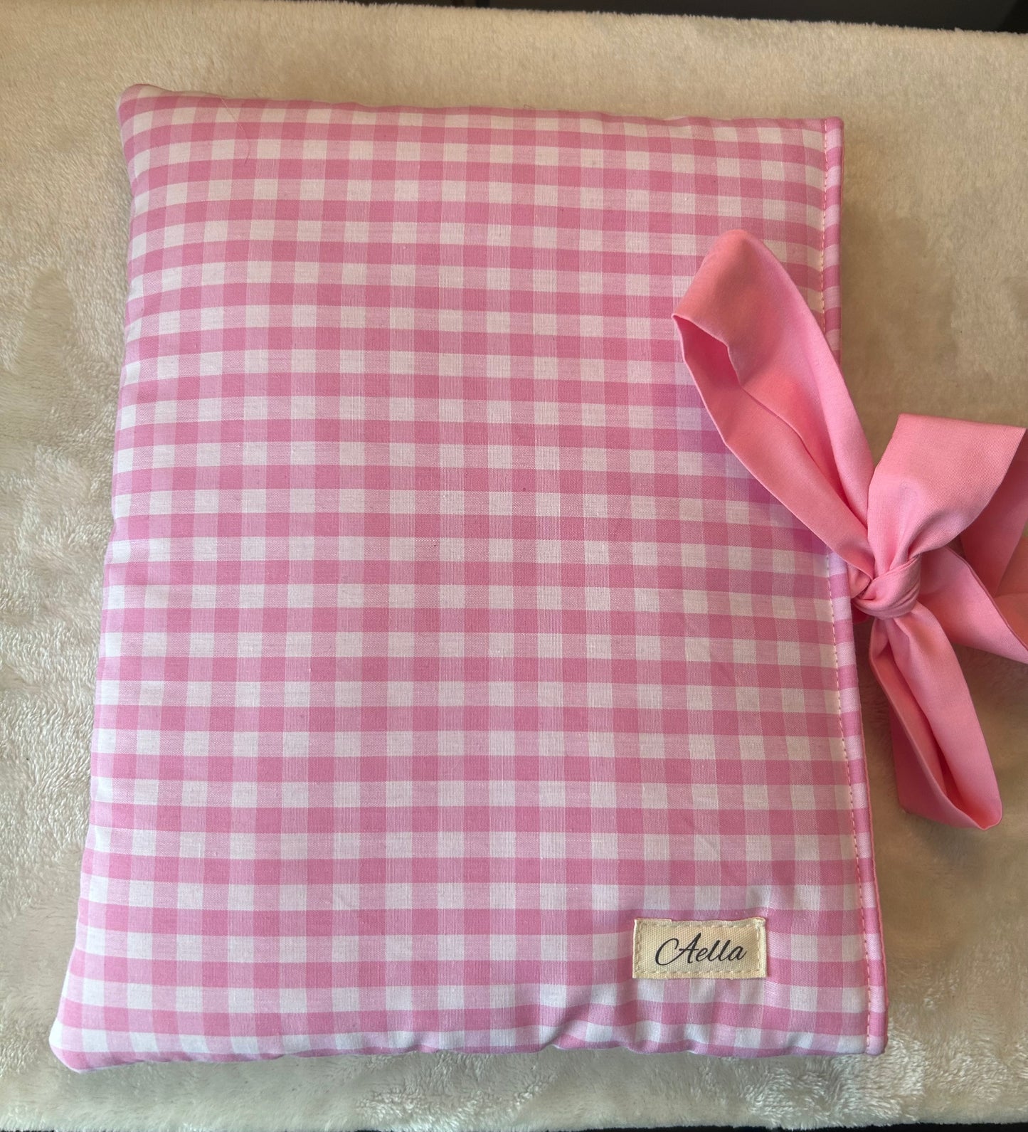 Pink Gingham Book Sleeve