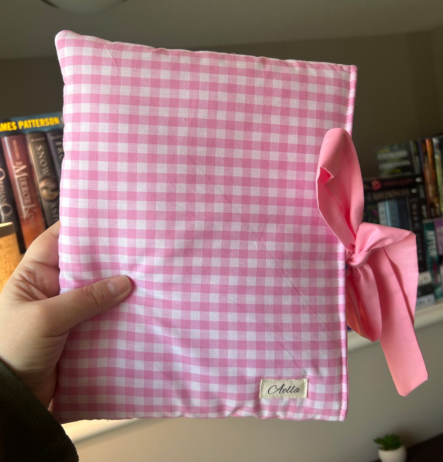 Pink Gingham Book Sleeve