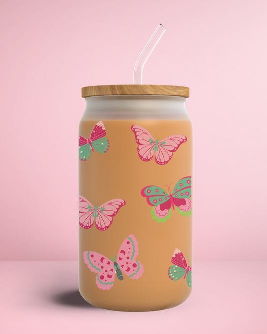 16 oz Frosted Glass Cup