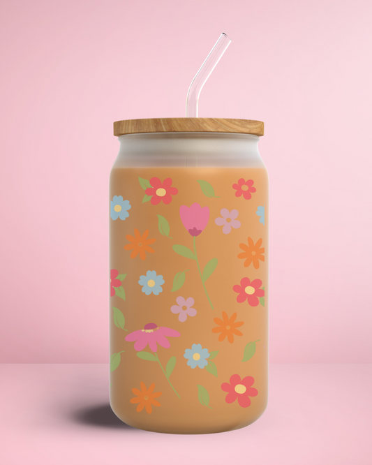 16 oz Frosted Glass Cup