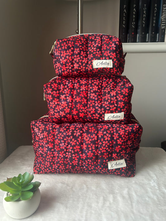 Red Daisy Makeup Bag