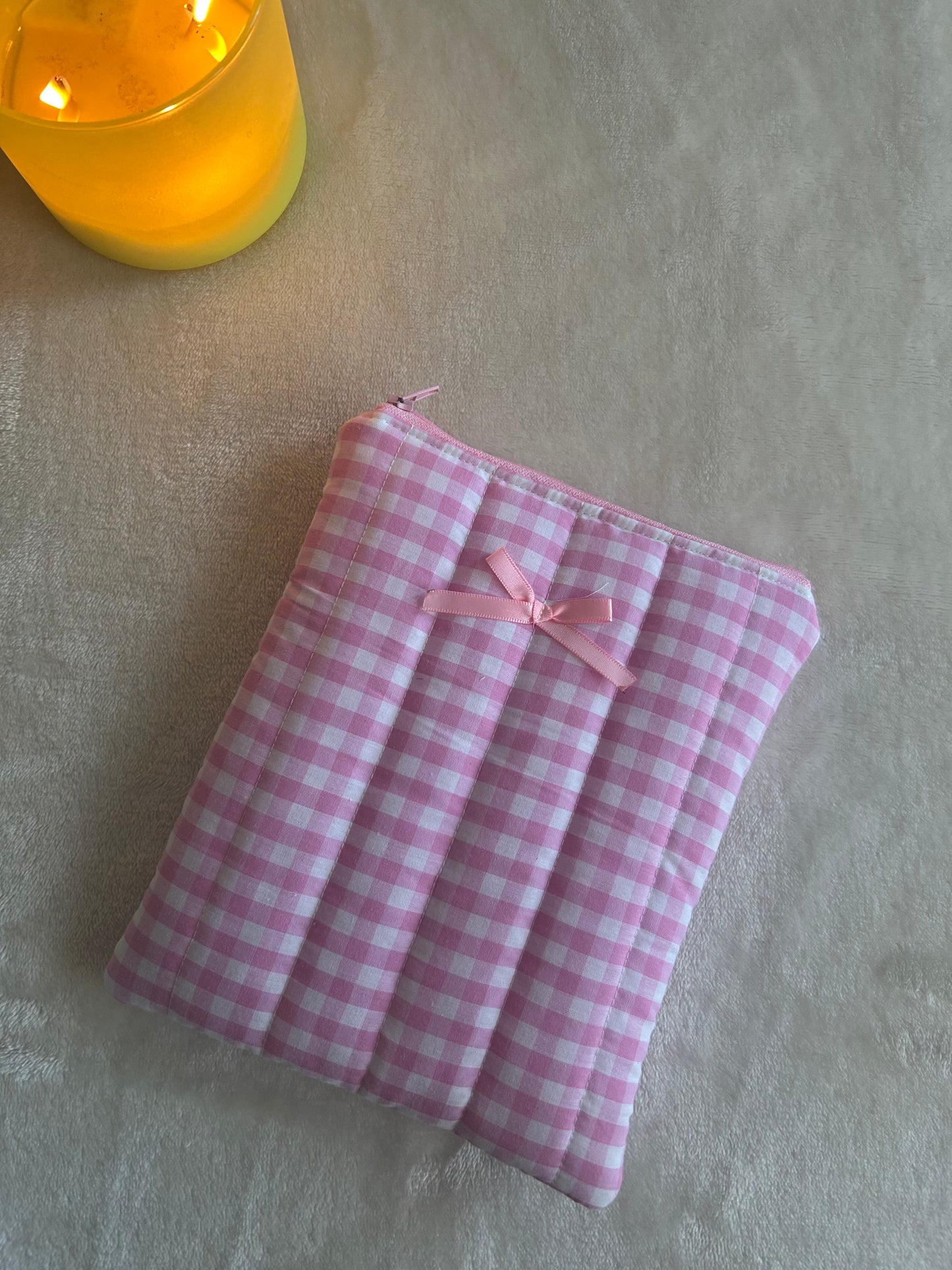 Pink gingham Kindle Sleeve