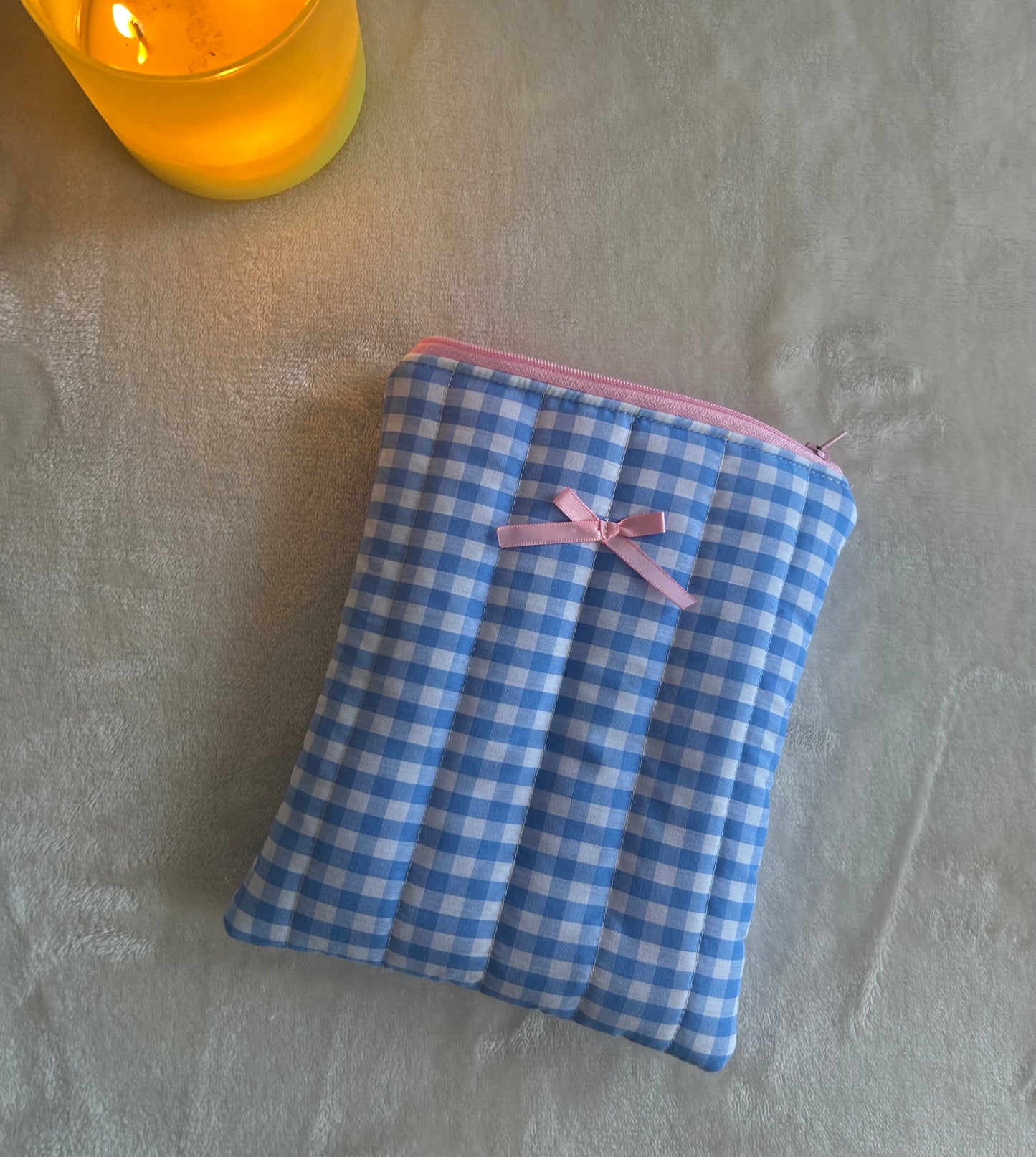 Blue gingham Kindle Sleeve