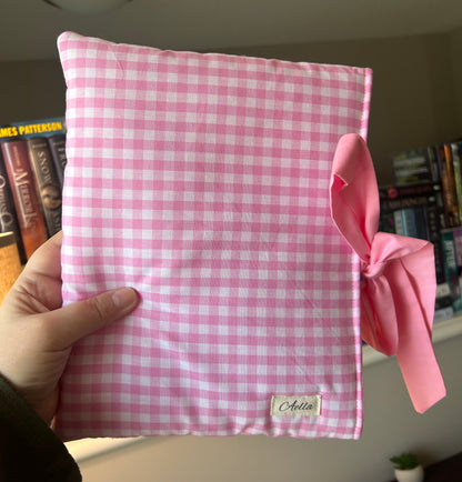 Pink Gingham Book Sleeve