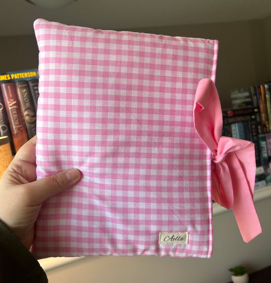 Pink Gingham Book Sleeve